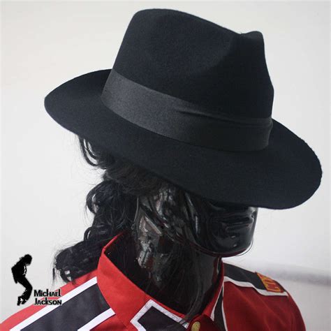Michael Jackson Mj Mens Black Wool Fedora Hat Billie Jean Black