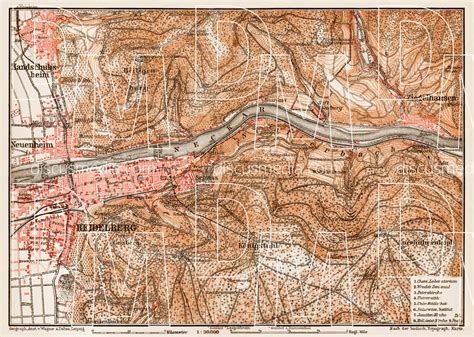 Old Map Of Heidelberg And Nearer Vicinity In 1909 Buy Vintage Map