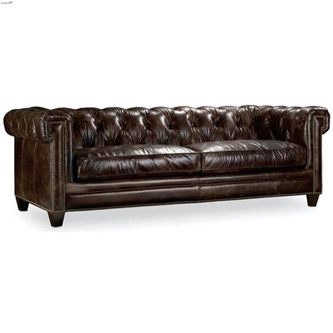 Chester Tufted Natchez Brown Leather Stationary Sofa Ss195 03 089 By