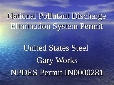 Ppt 1 National Pollutant Discharge Elimination System Permit United