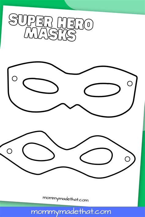 Superhero Mask Coloring Page