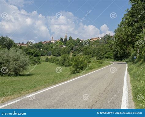 Road To Antignano And San Martino Alfieri Asti In Monferrato Stock
