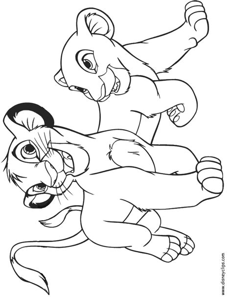 The lion king young simba and nala coloring pages. The Lion King Coloring Pages | Disney Coloring Book