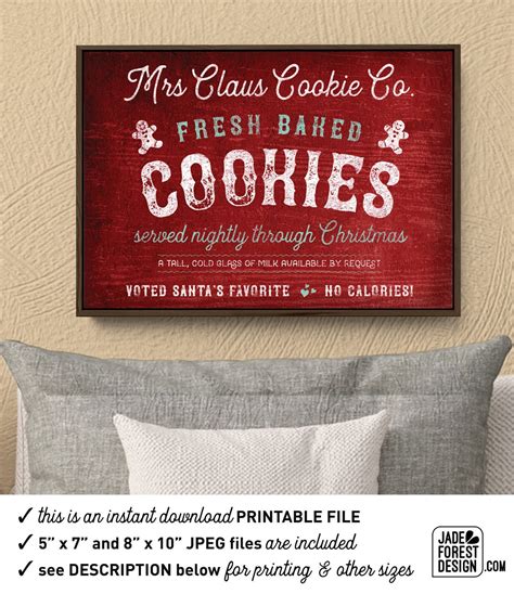 Fresh Baked Cookies Sign Instant Download Printable File Etsy