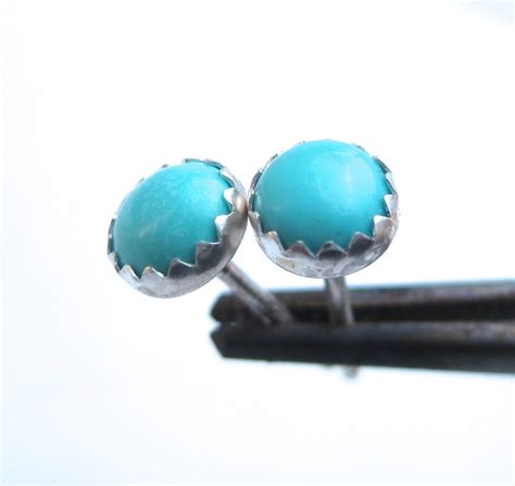Small Turquoise Stud Earrings 5 Mm Or 6mm Turquoise Etsy