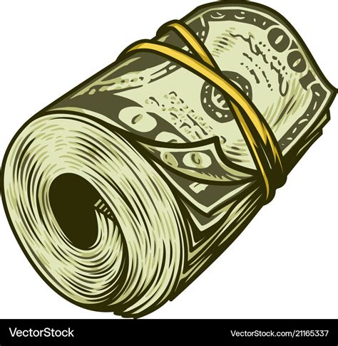Colorful Money Roll Of Dollars Concept Royalty Free Vector