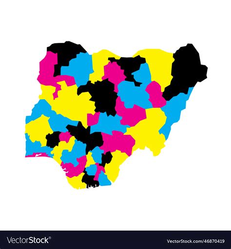 nigeria political map of administrative divisions vector image