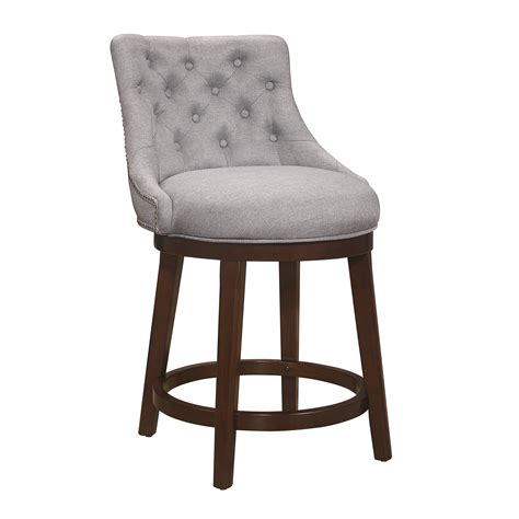 hillsdale furniture halbrooke chocolate wood counter height swivel stool gray