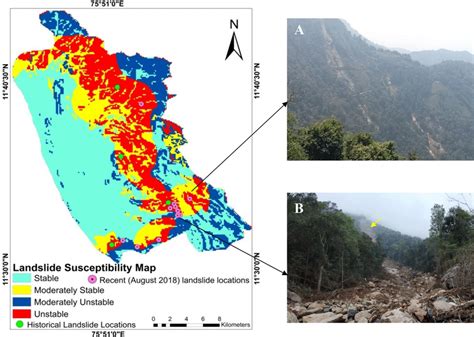 Landslide Susceptibility Map Highlands Of Krb Examples Of Landslides