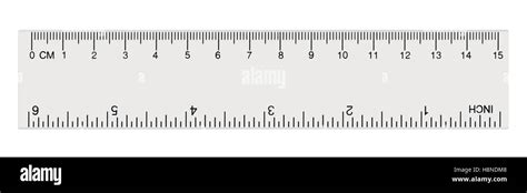 White Transparent Ruler Isolated Inch And Centimetre Inches Stock