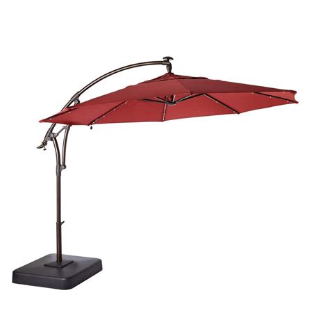 If you need assistance, please call customer service at market wooden patio umbrella in forest green. Hampton Bay 11 ft. LED Round Offset Outdoor Patio Umbrella ...