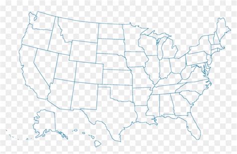 Map Outline Usa States Not Labeled HD Png Download X PngFind