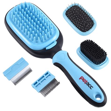 Petacc 5 In 1 Multifunctional Pet Grooming Brush Kit Double Sided