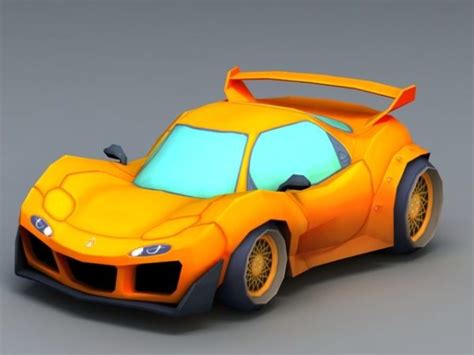Cartoon Race Car Free 3d Model Obj Open3dmodel