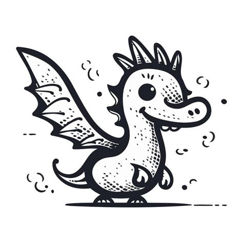 Premium Vector Cute Cartoon Dragon Isolated On A White Background