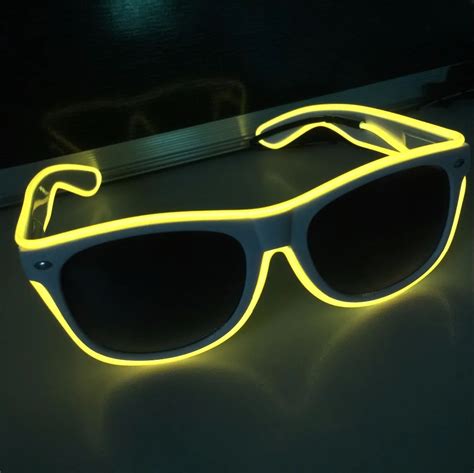 Led Glow El Luminous Sunglass Glasses Fashion Neon Light Up Glow Rave Costume Party Bright