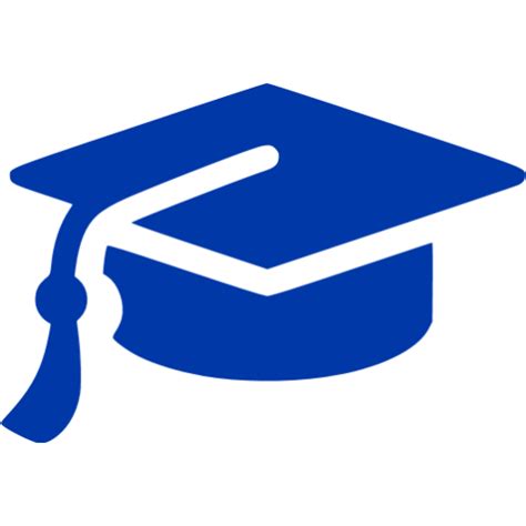 Royal azure blue graduation cap icon - Free royal azure blue graduation png image