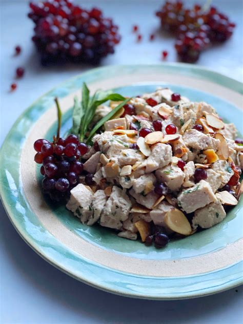 Tarragon Chicken Salad With Almonds And Champagne Grapes