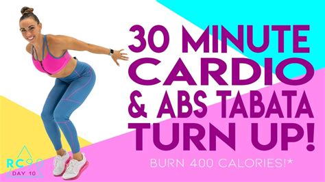 30 Minute Cardio And Abs Tabata Turn Up Workout 🔥burn 400 Calories 🔥