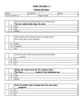 This age is a transition time between the innocent dependance of young childhood and the rebellious independence of old childhood! Grade 5 Pop quiz- English by FAHEEMA ADAMS | Teachers Pay Teachers