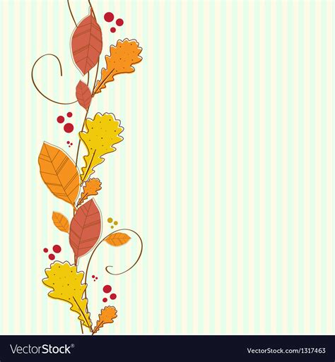 Vertical Seamless Border With Autumn Background Vector Image