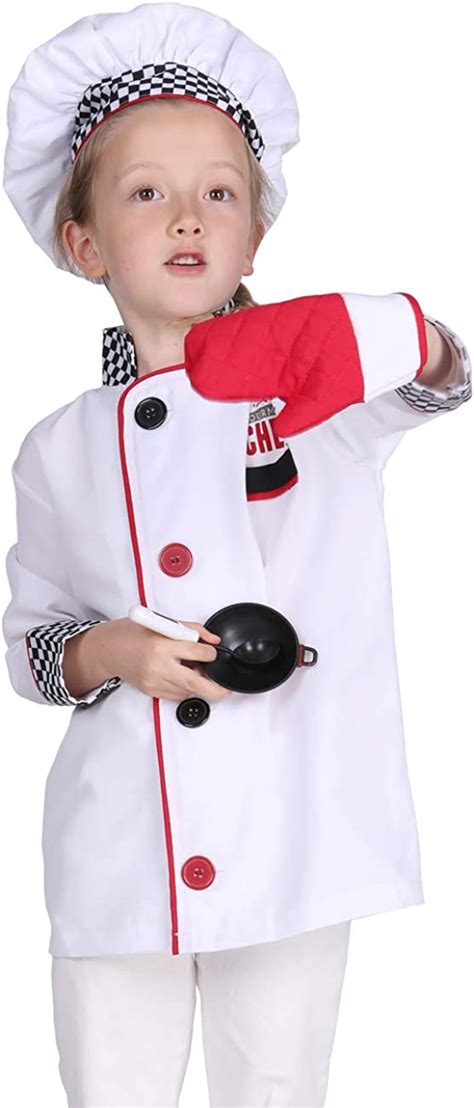 Familus Kids Chef Costume Chef Paly Jacket Child Chef Dress