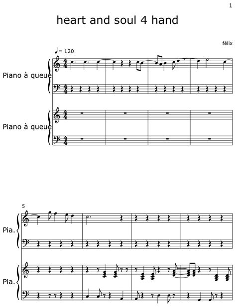 Heart And Soul 4 Hand Sheet Music For Piano