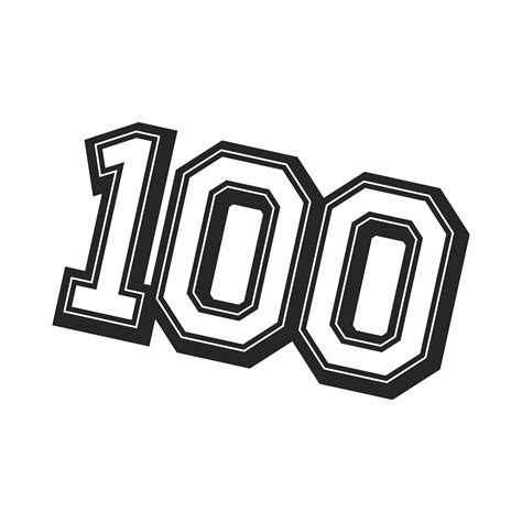 Number 100 One Hundred Cool Trendy Text Graphic 553551 Vector Art At
