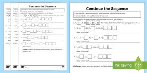 Given A Rule Continue A Sequence Of Whole Numbers Worksheets