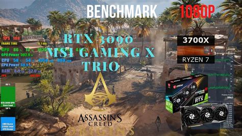 Assassin S Creed Origins RTX 3090 MSI Gaming X Trio Benchmark Ryzen