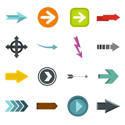 Iconos De Flecha En Estilo Plano Vector Premium