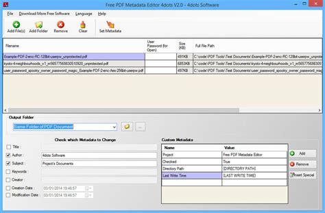 Use this operation to update multiple pdf documents with a common metadata change. Download Free PDF Metadata Editor 4dots v2.0 (freeware ...