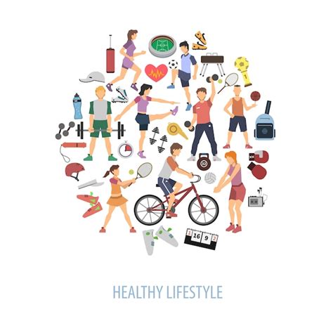 Healthy Lifestyle Concept Free Vector