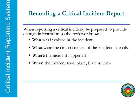 Ppt Critical Incident Reporting System Cirs Powerpoint Presentation