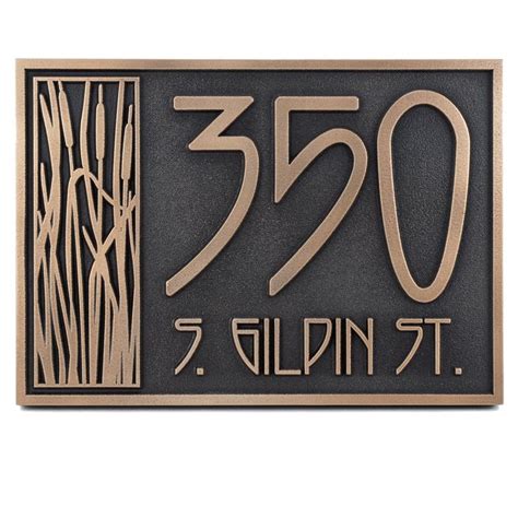 Cattail Craftsman House Numbers 3 Number 12x85 Raised Bronze Coated In