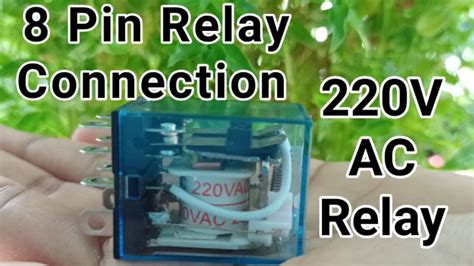 8 Pin Relay Connection 220v Ac Relay Malayalam Youtube