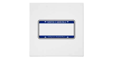 Blank South Carolina State License Plate Poster Zazzle