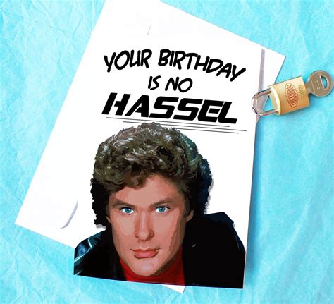 Hasselhoff Funny Birthday Card Etsy