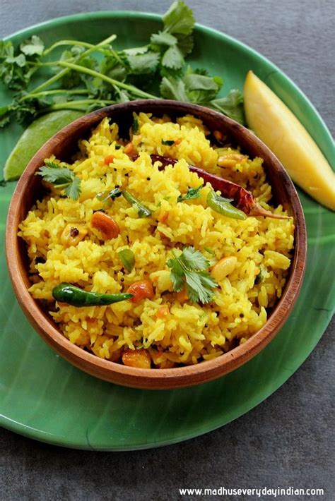 Raw Mango Rice Mamidikaya Pulihora Madhus Everyday Indian