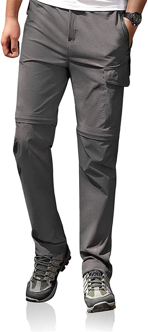Mens Hiking Convertible Pants Stretch Lightweight Quick Dry Waterproof Breathable