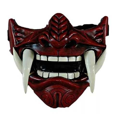 JAPANESE MONSTER DEVIL Hannya Noh Kabuki Demon Oni Samurai Resin Mask Half Face PicClick