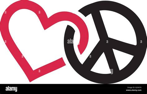 Love And Peace Signs Intertwined Stock Vector Image And Art Alamy