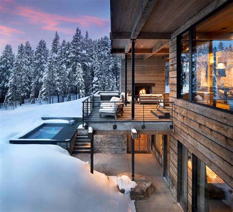 Modern Ski Home In Montana Boasts Views Of Snow Capped Mountains Modern