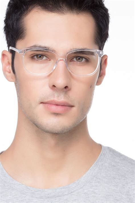 escape rectangle clear full rim eyeglasses eyebuydirect