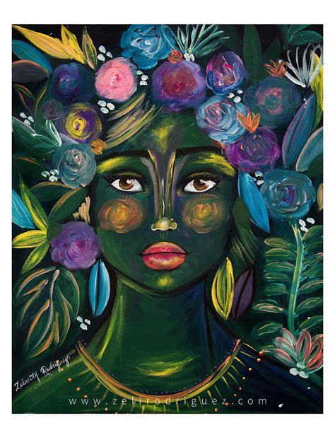 Original Painting Mother Nature Fearless Woman Art By Zeli Rodriguez