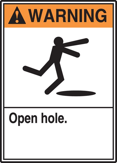 Open Hole Ansi Warning Safety Sign Mrrt