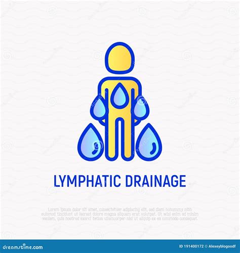 Lymphatic Drainage Thin Line Icon Stimulation Of Lymph To Remove