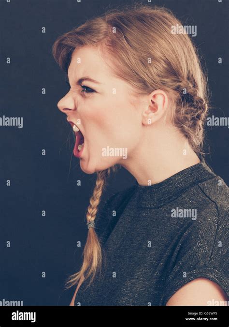 Facial Emotions Expression Young Blonde Expressive Angry Furious