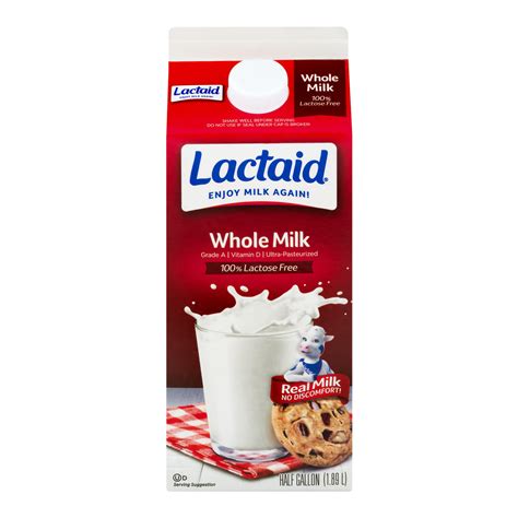 Lactaid 100 Lactose Free Whole Milk 5 Gal L Carton