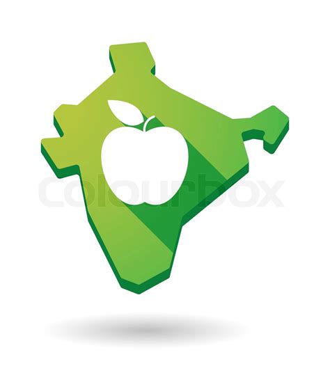 India Map Icon With A Fruit Stock Vector Colourbox